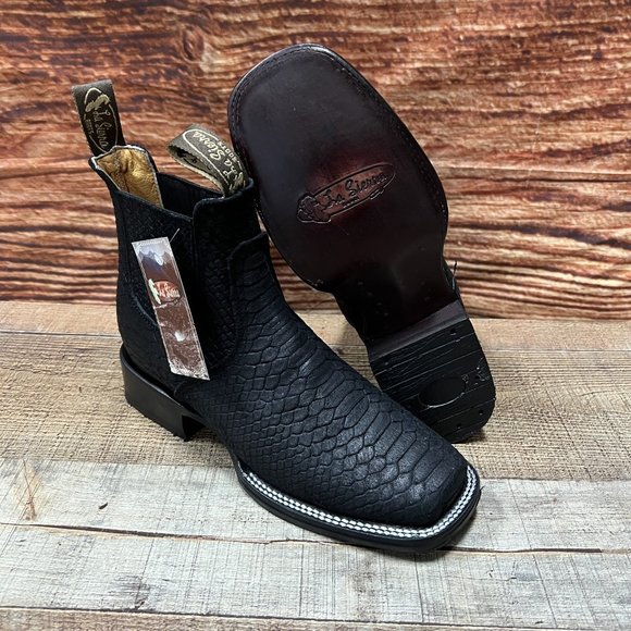 Men's Wéstern Vaquero Rodeo Half boot PYTHON Print Leather Botin Handmade 715